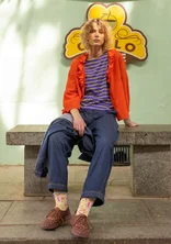 “Ines” woven organic cotton trousers - dark indigo