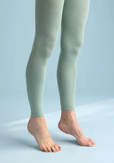 Solid-colour leggings made from recycled polyamide - peppermint