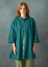 “Pavement” woven shirt tunic in cotton (rainforest green S)