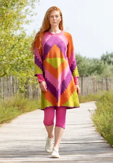 “Cape” knit dress in organic cotton - rowan