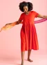 Robe ”June” en jersey de coton biologique (rouge lave XS)