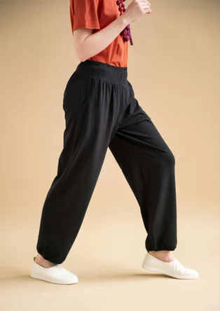 Jersey pants in organic cotton/spandex - black