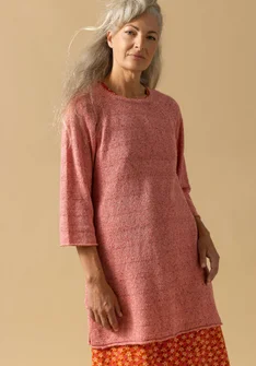 Linen/recycled cotton knit sweater - pink opal