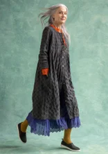 “Helga” woven dress in organic cotton - dark ash grey