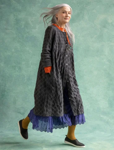 Robe "Helga" en coton biologique tissé - gris cendré foncé