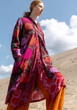 “Pink Moon” wool/organic cotton long cardigan - grape