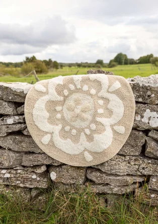 “Stars” bathmat in organic cotton - oyster