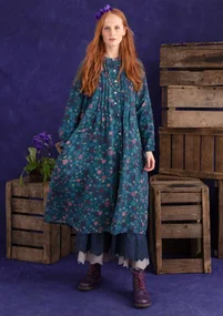 Robe "Linnea" en chanvre tissé - bleu indigo