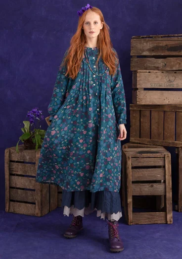 Robe "Linnea" en chanvre tissé - bleu indigo