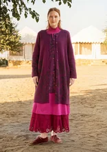“Dawn” long cardigan in ramie/recycled cotton - grape