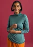 Lyocell/spandex jersey turtleneck (opal green XS)