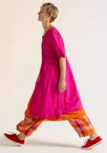 “Seraj” woven linen dress - pink begonia