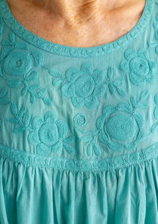 Robe "Pezenas" en coton biologique tissé - jade