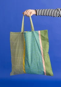 Fabric tote bag L in organic cotton - multicoloured