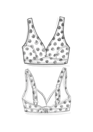 Haut de maillot de bain "Sunshine" en polyamide recyclé/élasthanne - bégonia rose/motif