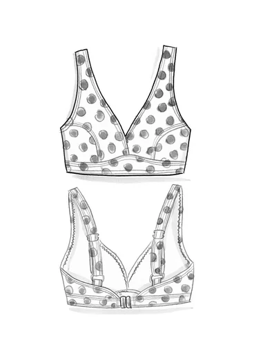 Haut de maillot de bain "Sunshine" en polyamide recyclé/élasthanne - bégonia rose/motif