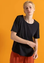 “Theia” jersey top in organic cotton/spandex - black