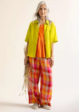 “Seraj” woven pants in linen - multicoloured