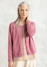Cardigan in organic/recycled cotton - mineral pink