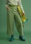 Pantalon en velours côtelé de coton biologique (vert terne S)