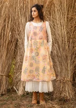 Vevd kjole «Embla» i økologisk bomull - aprikos
