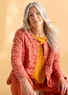 “Hazel” jersey cardigan in organic cotton/spandex (terracotta S)