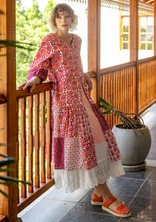 “Sona” woven dress in organic cotton - bright red