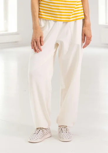 Pantalon en jersey de coton biologique/élasthanne - écru