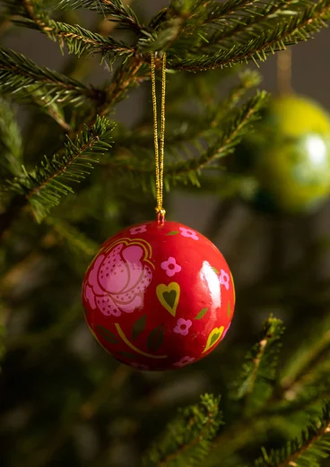 Boule de Noël en papier mâché - tomate