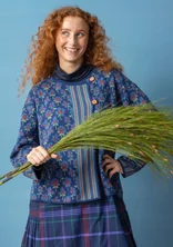 “Andes” cardigan in organic/recycled cotton - indigo