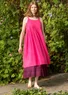 Woven dress in organic cotton (dark peony S)