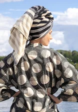 “Sunset” bath towel in organic cotton - black