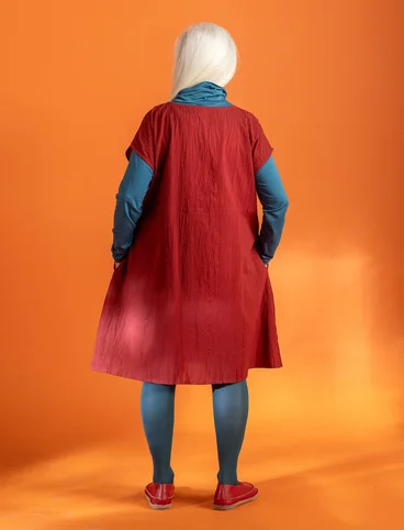 Robe sans manches en coton biologique tissé - rouge agate