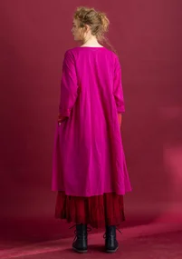 Woven “Hedda” dress in organic cotton - cerise