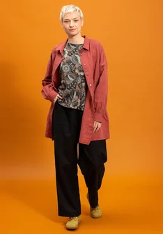 “Cleo” woven organic cotton/linen trousers - black