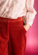 Pantalon en velours côtelé de coton/élasthanne - rouille