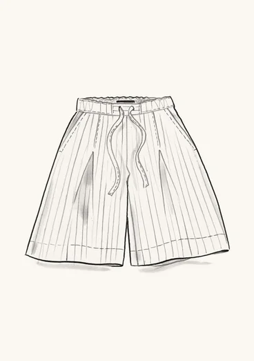 Woven linen shorts - light warm grey/striped