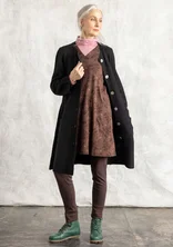 Long cardigan in felted organic wool - black