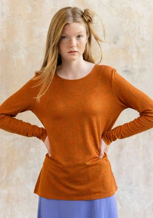 Jerseybluse "Ada" i lyocell/elastan - masala/mønstret