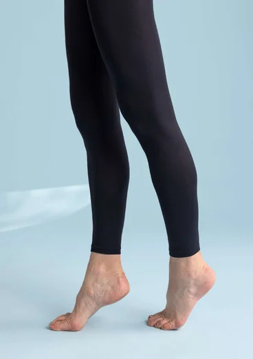 Solid-colour leggings made from recycled polyamide - black