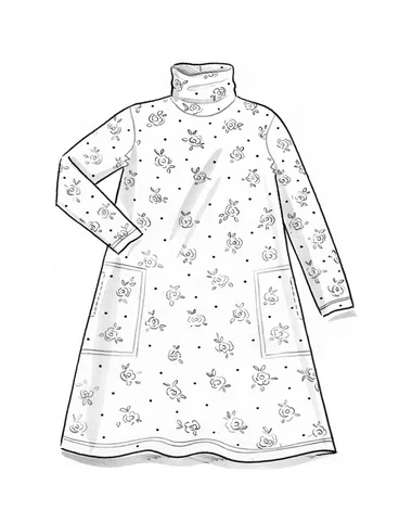 Tricot jurk "Öland" van lyocell/elastaan - zwart/dessin