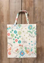 Fabric tote bag M in organic cotton - multicoloured