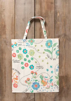 Fabric tote bag M in organic cotton - multicoloured