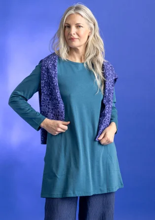 �“Tyra” jersey tunic in organic cotton/modal - dark petrol blue