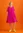 Geweven jurk van katoen/modal/viscose - cerise
