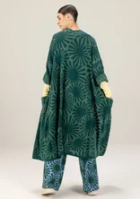 “Midori” long cardigan in organic cotton - rainforest green
