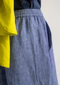 “Seraj” woven linen shorts - light bluebell