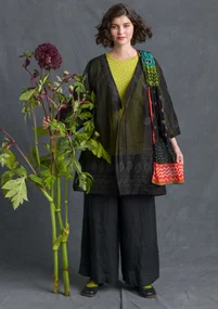 Kimono �„Create“ aus Baumwolle - schwarz