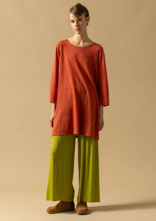 Knit tunic in linen/recycled linen - brick