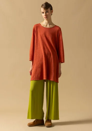 Knit tunic in linen/recycled linen - brick